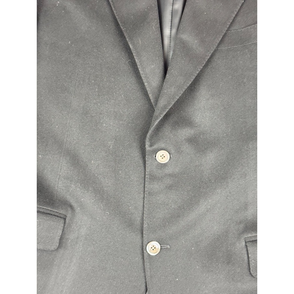 Canali Suit Jacket Mens 46L Long Black Virgin Wool Italy Blazer Blue Label - Picture 4 of 16